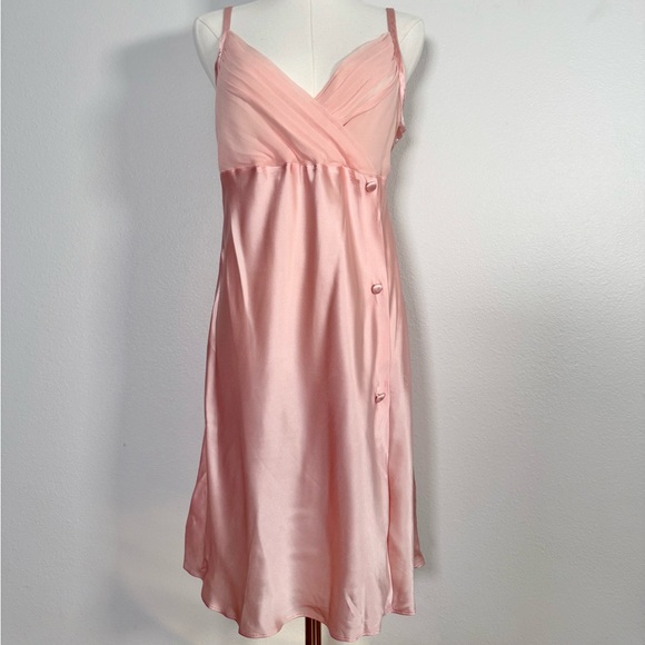 Vintage Victoria’s Secret 100% SIilk Pink Babydoll Slip Dress Women’s Sz M - Picture 3 of 9